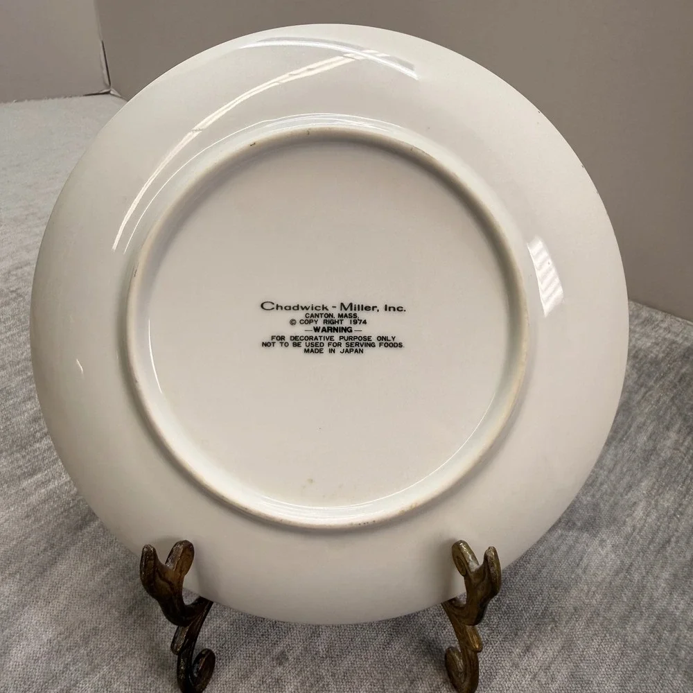 Vintage 1974 Chadwick-Miller Baby Teddy Bear Decorative Plate Japan 7.5 Inch